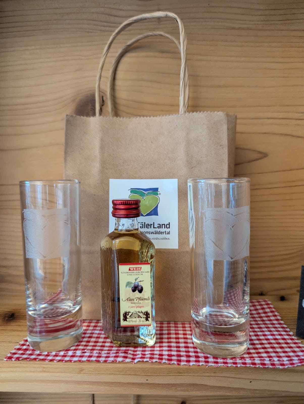 Herzle-Gläser mit Schnaps (2er Set)